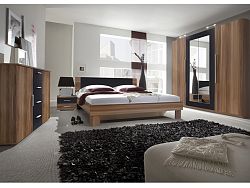 Smartshop VERA ložnice s postelí 160x200, červený ořech/černá