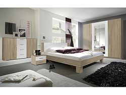 Smartshop VIERA ložnice s postelí 160x200, dub sonoma/bílá