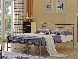 Tempo Kondela DORADO kovová postel s roštem 180x200 cm, stříbrný kov