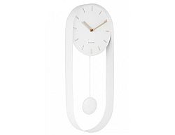 Designové kyvadlové nástěnné hodiny 5822WH Karlsson 50cm