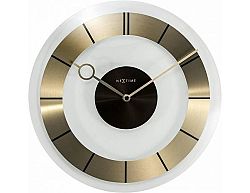 Designové nástěnné hodiny 2790go Nextime Retro Gold 31cm