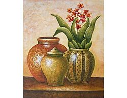 Obraz - Tři vázy s květinami