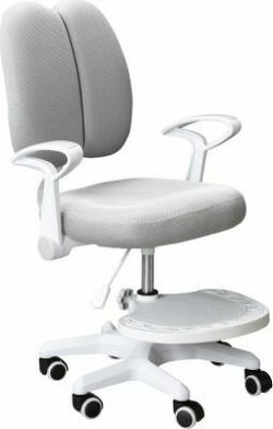 Rostoucí židle s podnoží a šlemi, šedá/bílá, ANAIS