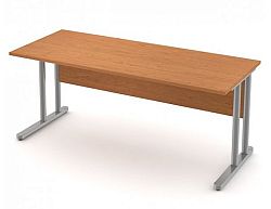 Stůl pracovní - kovová podnož šedá bez výplně, dekor olše, záda šedá, 140x75x75cm