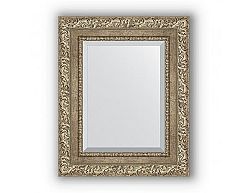 Zrcadlo s fazetou v rámu, ornament antické stříbro
