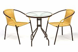 Garthen 35215 Zahradní balkonový set 2 židle + skleněný stůl