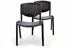 Garthen 40750 Sada 2 ks stohovatelné plastové kancelářské židle - černá
