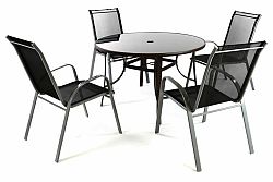 Garthen 41675 Zahradní set - 4 židle a stůl - černá