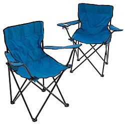 Garthen Sada 2 skládacích kempingových židlí - modré