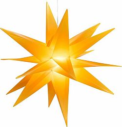 Nexos  67070 Vánoční dekorace hvězda s časovačem - 10 LED, 35 cm, žlutá
