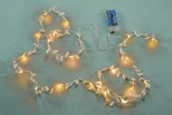 Nexos Vánoční LED osvětlení - látkové lístky - 20 LED, teple bílé