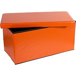 Skládací lavice s úložným prostorem - oranžová OEM M30651