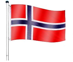Vlajkový stožár vč. vlajky Norsko - 6,50 m