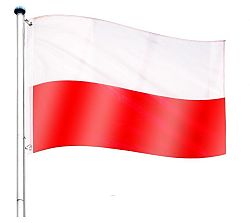 Vlajkový stožár vč. vlajky Polsko - 6,50 m