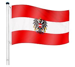 Vlajkový stožár vč. vlajky Rakousko - 6,50 m
