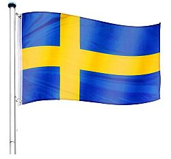 Vlajkový stožár vč. vlajky Švédsko - 6,50 m