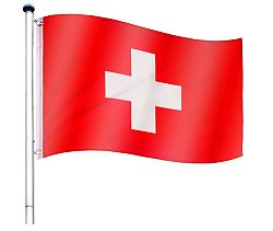 Vlajkový stožár vč. vlajky Švýcarsko - 6,50 m