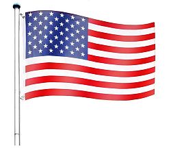 Vlajkový stožár vč. vlajky USA - 6,50 m