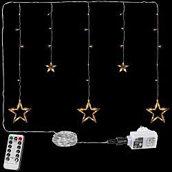 VOLTRONIC® 67309 Vánoční závěs - 5 hvězd, 61 LED, teple bílý + ovladač
