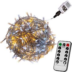 VOLTRONIC® 67603 Vánoční řetěz - 100 LED, teple/stud.bílý + ovladač