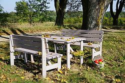 Zahradní dřevěná masivní lavice VIKING šedá - 150 cm WOOD