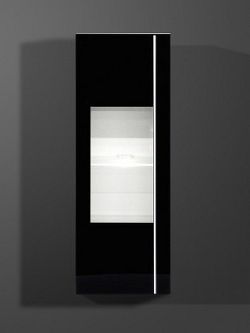 Freestyle - Závěsná vitrína, 1502-73 (bílá/černé sklo)