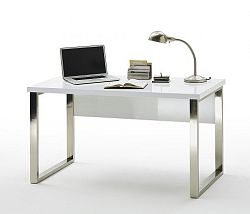 Psací stůl Langres (bílá, stříbrná)