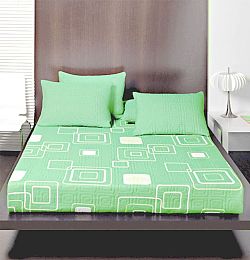 Forbyt  Přehoz na postel s návleky, Yanni, zelený, 240 x 260 cm  zelená 240 x 260 cm + 2 ks 40 x 40 cm