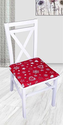 Forbyt, Sedák na židli, Vánoční srdce, červené, 40 x 40 cm