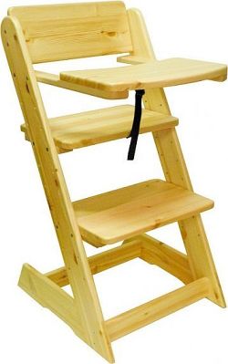 ATAN Dětská rostoucí židle s pultíkem Borovice - surové dřevo