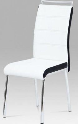 Autronic Jídelní židle DCL-403 WT - koženka bílá/černý bok