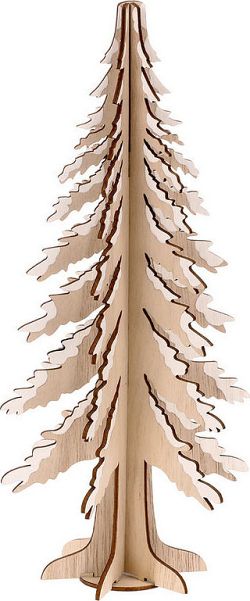 Autronic Strom, dřevěná dekorace - přírodní s bílými kraji AC7162
