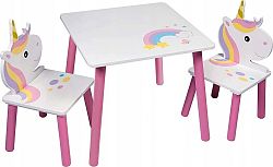 bHome Dětský stůl s židlemi Jednorožec DSBH0737