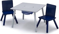 bHome Dětský stůl s židlemi šedo-modrý DSBH0743