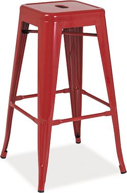 Casarredo Barová kovová židle LONG červená
