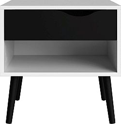 Falco Noční stolek Retro 4 bílá/černá