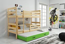 Falco Patrová postel s přistýlkou Norbert borovice/zelená