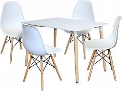 Idea Jídelní stůl 120x80 UNO bílý + 4 židle UNO