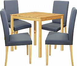 Idea Jídelní stůl 8842 lak + 4 židle PRIMA 3038 šedá/světlé nohy