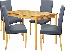 Idea Jídelní stůl 8848 lak + 4 židle PRIMA 3038 šedá/světlé nohy
