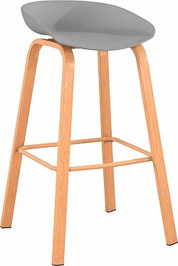 Tempo Kondela Barová židle BRAGA - šedá/přírodní + kupón KONDELA10 na okamžitou slevu 3% (kupón uplatníte v košíku)
