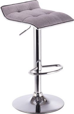 Tempo Kondela Barová židle FUEGO - šedá / chrom + kupón KONDELA10 na okamžitou slevu 3% (kupón uplatníte v košíku)
