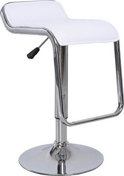 Tempo Kondela Barová židle Ilana NEW - ekokůže bílá / chrom + kupón KONDELA10 na okamžitou slevu 3% (kupón uplatníte v košíku)