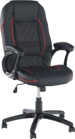 Tempo Kondela Kancelářská židle PORSHE NEW - ekokůže černá/červený lem + kupón KONDELA10 na okamžitou slevu 3% (kupón uplatníte v košíku)