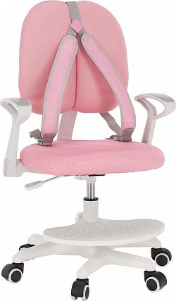 Tempo Kondela Rostoucí židle s podnoží a šlemi ANAIS - růžová/bílá + kupón KONDELA10 na okamžitou slevu 3% (kupón uplatníte v košíku)