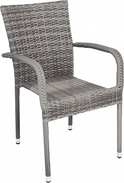 Tempo Kondela Zahradní stohovatelná židle VIPANA - šedá + kupón KONDELA10 na okamžitou slevu 3% (kupón uplatníte v košíku)