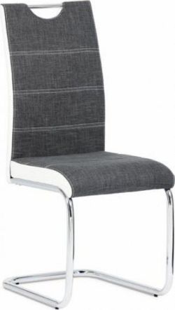 Tempo Kondela Židle IZMA - bílá ekokůže / šedá látka + kupón KONDELA10 na okamžitou slevu 10% (kupón uplatníte v košíku)
