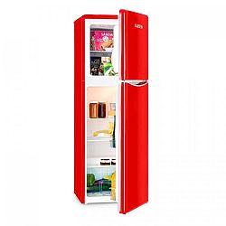 Klarstein Monroe XL Red kombinovaná chladnička s mrazničkou, 97/39 l, a +, retrolook, červená barva