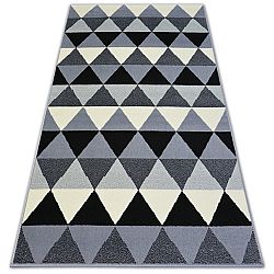 3kraft Kusový koberec BCF BASE TRIANGLES 3813 trojúhelníky černý/šedý