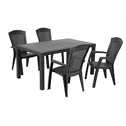 Hector Sada stůl + čtyři židle Melody Minnesota šedá